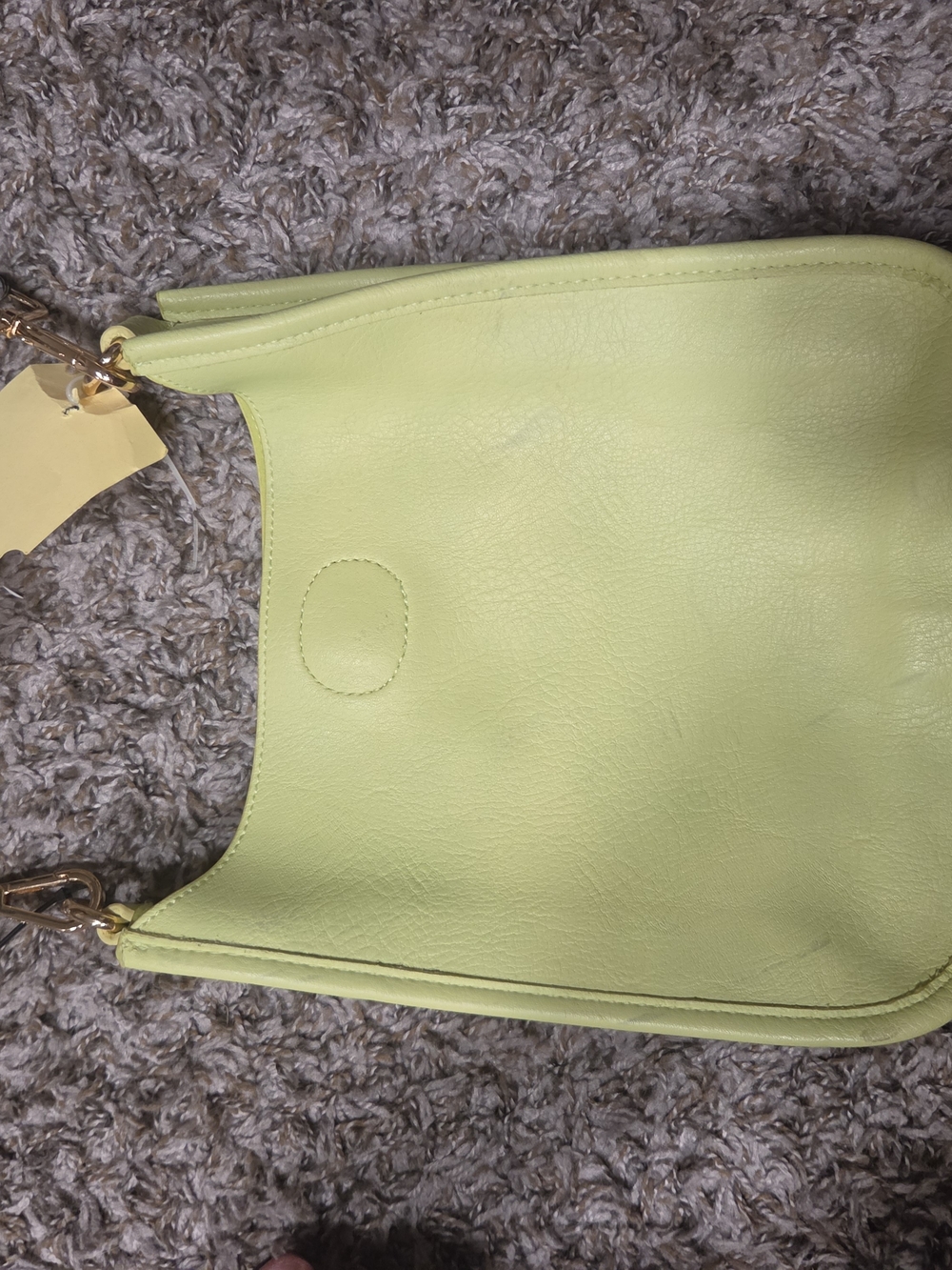 Ah-Dorned Lime Green Leather Shoulder Bag